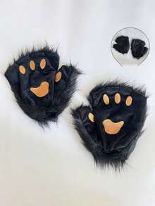 1pc Black Cat Ear Headband Hair Hoop, Furry Headpiece For Women, Cosplay, Halloween, Carnival - Multicolor - View 7