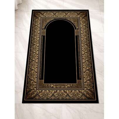 热销商品：1条可折叠祈祷垫，100%涤纶材质，可机洗，便携，尺寸为43*30英寸，适合室内外使用。完美适用于朝觐、书房、走廊、客厅和斋月等场合。