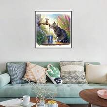 Cat Diamond Painting Kit For Adults, 5D Diamond Art Beginners - DIY Full Diamond Dot Gem Art Paintings, Suitable Gifts, And Home Decoration Crafts,12x12In - 多色 - 查看 3