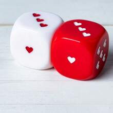 Heart Dice 25MM Large Dice Love Points Dice Table Game Sieve Drinking Stopper - 紅色 - 查看 2