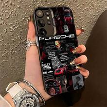 Funda para teléfono estética con gráficos de  compatible con  17,  16 Pro Max,  15 Pro Max,  13 y  12, textura negra mate con diseños de carreras, resistente al agua, a caídas y a arañazos. Un regalo perfecto para los amantes de los coches, amigos y ocasiones especiales. - Negro - Ver 1