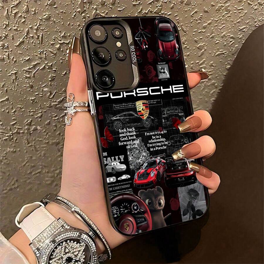 Funda para teléfono estética con gráficos de compatible con 17, 16 Pro Max, 15 Pro Max, 13 y 12, textura negra mate con diseños de carreras, resistente al agua, a caídas y a arañazos. Un regalo perfecto para los amantes de los coches, amigos y ocasiones especiales. - Negro - Ver 1