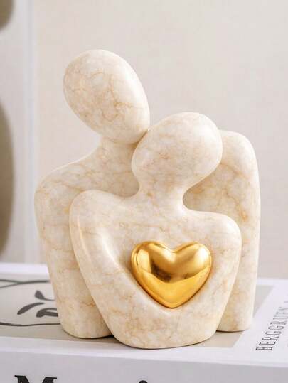 2 piezas Estatua de pareja en miniatura (8,5 cm), decoración blanca, adecuada para estantería de dormitorio, aniversario romántico, boda y regalo de pareja para el Día de San Valentín
