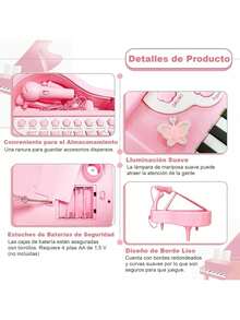 Piano De Juguete Para NiñOs, Teclado De Piano De MúSica 24 Teclas Con MicróFono, Ritmo Colorido Luminoso, ÓRgano ElectróNico Teclados ElectróNicos PortáTiles, Instrumento Musical Regalos Juguetes - 1 - Ver 5