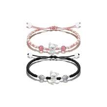 1条新款小狗手链，甜美编织手链，独特卡通情侣礼物，适合情人节、新年、复活节等节日，款式随机。 - 彩色 - 查看 4