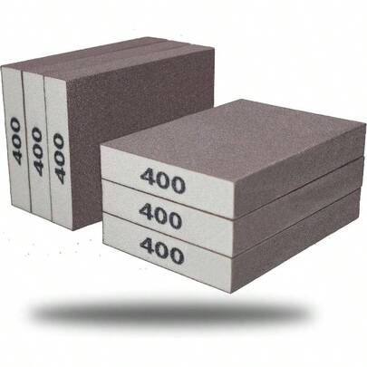 6 Pack 400 Grit Fine Sanding Sponge, Washable And Reusable Sanding Blocks Great Pot Pan Brush Sponge Brush Glasses Sanding Wood Sanding Metal Sanding 400 Grit