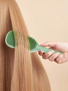 1把顺发梳，防滑手柄，带头皮按摩功能，适用于卷发、直发、干发或湿发，返校用品，旅行度假必备 - 彩色 - 查看 4
