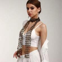 Fashionable Women's Accessories, Sequin Scarves,  Silk Scarves, Best For Women's Daily Wear. - Vàng - Xem 3