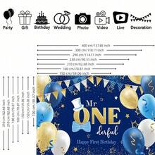 1 pieza, un artículo maravilloso para la fiesta de cumpleaños de un niño en su 1er cumpleaños, una pancarta de fondo para el 1er cumpleaños de un niño, un bebé aprendiendo a caminar, una decoración de 1er cumpleaños de un pequeño hombre, adecuada para cumpleaños, fiestas y eventos de celebración - Multicolor - Ver 13