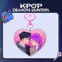Mattel 1pc HUNTRIX Witch Hunter Acrylic Heart-Shaped Keychain, Cute Anime Bag Charm, KPOP Merchandise - Multicolor - View 12