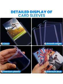 EstiloTendenciaPaquete De 200 Fundas De Tarjetas De Carga Superior Para Tarjetas, Protectores De Tarjetas De BéIsbol De 7.62 X 10.16 Cm, Fundas De PláStico Duro Para BéIsbol, Tarjetas De FúTbol (100 Mangas Duras +Calidad PremiumVersióN Mejorada - 100 tarjeteros duros + 100 tarjeteros blandos - Ver 5