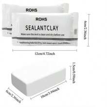 10 Pack Waterproof Sealant Mastic, Quick Mending Mud, Multi-Purpose Repair Sealing Clay For Drain Connection, Wall Hole, Air Conditioning Hole, Waterproof Seal Putty, Waterproof Bond Seal - White - View 2