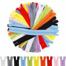 15pcs/20pcs (Random Color) Nylon Self-Locking Zippers, 20cm/30cm Length, For DIY Sewing Crafts, Repairing Clothes, Bags, Pet Apparel, Wristbands, Etc. - Multicolor - View 1