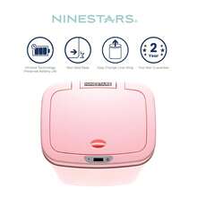 Ninestars DZT-12 – 5 Dormitorio o baño automático sin contacto con sensor de movimiento por infrarrojos, 11.4 l, base de acero inoxidable (rectángulo, tapa negra) - rosa - Ver 4