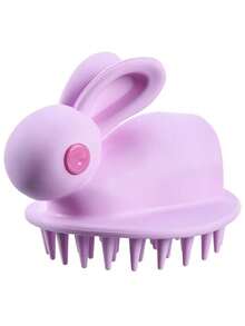 1pc Rabbit Ear Scalp Massager Brush, Silicone Scalp Massage Comb, Cleansing & Care, Relieve Itchy Scalp, Suitable For Salons & Back-To-School Season - Multicolor - View 6