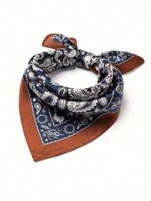 1pc Men's Vintage Small Square Scarf, Suit Pocket Square, Neckerchief, Casual Headscarf, Paisley Pattern - Multicolor - View 7