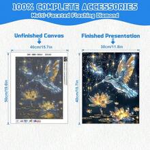 EMIEAUFG Diamond Art Kits For Adults, Hummingbird And Flower Diamond Painting Kit For  And Beginners, 5D Round Full Drill Craft, Home Wall Decor 12\ X 16\ - SR64 - 查看 4