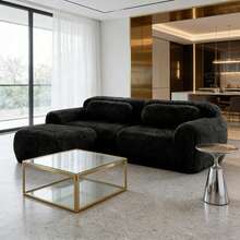 Sofas & Couches - Black + Plush + 2 Seat - View 1