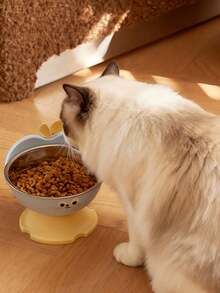 1pc Apple Shaped Pet Elevated Bowl, Anti-Slip Anti-Spill, Large Capacity Cat Dog Food Feeder - 300ml - View 2