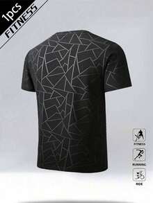 1 Stück Herren Sommer Schnell-Trocknend Seide-Ähnlich Kurzarm Lässiges Outdoor Leicht Sportliches T-Shirt - Schwarz - Übersicht 3