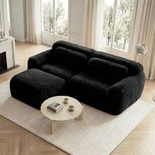 Sofas & Couches - Black + Plush + 2 Seat - View 4