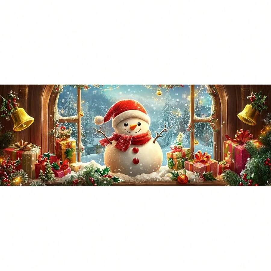 Large Diamond Art Kits For Adults Snowman, Full Drill 5D DIY Rhinestone Embroidery Set Paint With Diamonds Art Christmas By NFUmberss Kits Cross Stitch Home Wall Craft Decoration 31.5x11.81 Inch - 大雪人 - 查看 1