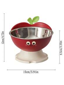 1pc Apple Shaped Pet Elevated Bowl, Anti-Slip Anti-Spill, Large Capacity Cat Dog Food Feeder - 300ml - View 8
