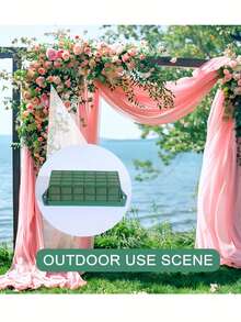 2个/1个方形花笼悬挂盒，长方形花笼墙面装饰，婚礼圣诞派对桌面鲜花花束装饰，耐用花泥笼架带胶带，适用于鲜花家居室内花园装饰，花笼适用于生日派对、婚礼、主题派对、万圣节、圣诞节、礼品、公司活动 - 綠色 - 查看 8