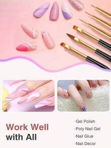 33pcs Nail Art Brushes Set,Include Acrylic Nail Brush,Nail Brushes For Nail Art,Nail Art Dotting Tool Set,Nail Art Tool Set,Nail Art Liner Brush,Nail Dust Brush,Nail Drawing Pens For Beginners And Salon Home Use, Perfect For Creating DIY Nail Art Designs For Ramadan And Valentine's Day. - Multicolor - View 10