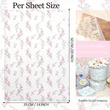 10 piezas/20 piezas/40 piezas Papel de seda con estampado de flores de ciruelo rosa, 20*14 pulgadas, papel de regalo adecuado para bodas, Pascua, Navidad, San Valentín, envoltura de regalos de cumpleaños, envoltura de ramos, relleno de bolsas de regalo y recuerdos de fiesta - Multicolor - Ver 12