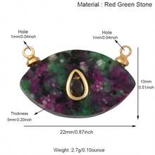1pc Copper Fashion Natural Agate Turquoise Luxury Charm Pendant, DIY Bracelet Necklace Bag Phone Chain Accessory, Handmade Versatile Decoration - Multicolor - View 15