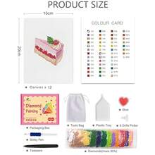 12 Pcs Small Diamond Art Kits, Cake Mini Diamond Painting Kits For Adults Beginners, 5D DIY Square Drill Diamond Dots, Quickly Finishable Mini Gem Art For Home Wall Desktop Decor, 6X7in - FD025 - 查看 4
