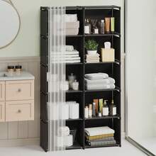 5/10 Compartments Simple Bathroom Organizer, Space-Saving Bathroom Cabinet With Adjustable Shelves, Easy Assembly Storage Organizer For Bathroom - Nhiều màu - Xem 2