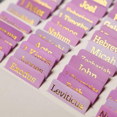 Pink Bible Tabs For Women & Men,(Gold Foil Lettering) Laminated Bible BookTabs, 75 Chapters Labels For Easy Navigation, Pink