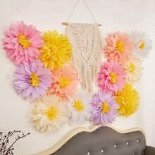 2024年6月12日 高级雏菊纸花绒球装饰套装 - 蓬松雏菊造型纸巾绒球，白色花瓣黄色花心，非常适合用作婚礼仪式背景、新娘送礼会中心装饰品、情人节浪漫家居装饰 - 彩色 - 查看 1