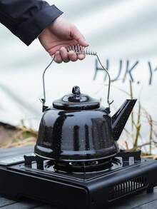 1pc Enamel Coffee/Tea Pot, Hand Drip Pot, Large Capacity, With Handle, Narrow Spout, Can Be Used As Oil Pot, Cooking Pot, Household Pot, Suitable For Electric Stove And Gas Stove To Brew Coffee Or Tea, Essential For Back To School, Camping - Multicolor - View 7