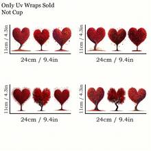 12pcs Heart-Shaped Tree Theme Valentine's Day Stickers, UV DTF Transfer Stickers With Vivid Heart-Shaped Tree Pattern, Suitable For Cups, Bottles, DIY Furniture, Glass, Glassware, Bottles And Handicrafts (Excluding Mugs) - Multicolor - View 12