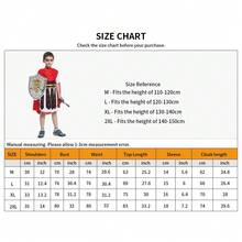 Boys' Cool And Handsome Roman Warrior COS Costume, Red Cape, Birthday Party, Festival Party, Photo Taking, Role-Playing Costume, Theme Party, Cos Costume - Multicolor - View 4