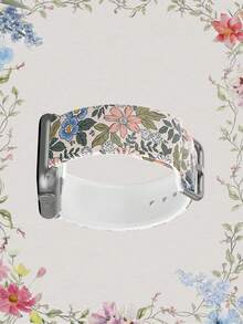 1条柔软、弹性、透气的花卉图案替换腕带，兼容三星、佳明、荣耀智能手表，尺寸可选38mm、40mm、41mm、42mm、46mm、45mm、44mm、49mm；时尚休闲多色硅胶表带，兼容苹果手表Ultra SE/11/10/9/8/7/6/5/4/3/2/1 - 彩色 - 查看 5