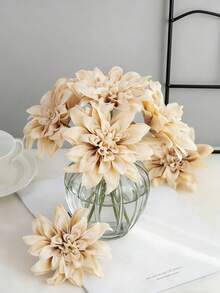 5/12 Stück Künstliche Gerbera Gänseblümchen Blumen mit Stielen, Seidenblumen Deko für Zuhause, Esszimmer, Outdoor Garten, Party, Geschenk, Braut Handgelenk Corsage, Valentinstag Muttertag, DIY Hochzeitssträuße Kranz, Vorgarten, Brautstrauß - Champagnerfarben - Übersicht 4