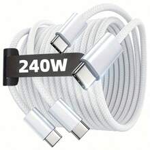 240W 1-3pcs [3.3/6.6/10ft] USB-C To Type-C Fast Charging Cable, Compatible With IPhone 17/16/15 Pro Max Car Charger, Tangle-Free Braided Type-C To Type-C Cable, Compatible With Samsung S25/24, IPad Air/Pro - Multicolor - View 11
