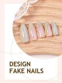 Get Glamorous With 24pcs Long Almond Solid Green Leaf Pattern Leaf Pattern Fake Nail & 1pc Nail File & 1sheet Tape Press On Nails Nail Supplies - màu xanh lá - Xem 3