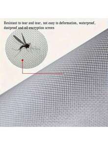 1pc Mosquito Nets For Window,Anti-Mosquito Window Screens,Mesh Anti Insect Air Tulle Invisible Black Fiberglass Mosquitoes And Flies,Simple Detachable Window Screen, No-Drill, Hook And Loop-Attached Screen Mesh - Gray Mesh With White Edges - View 11