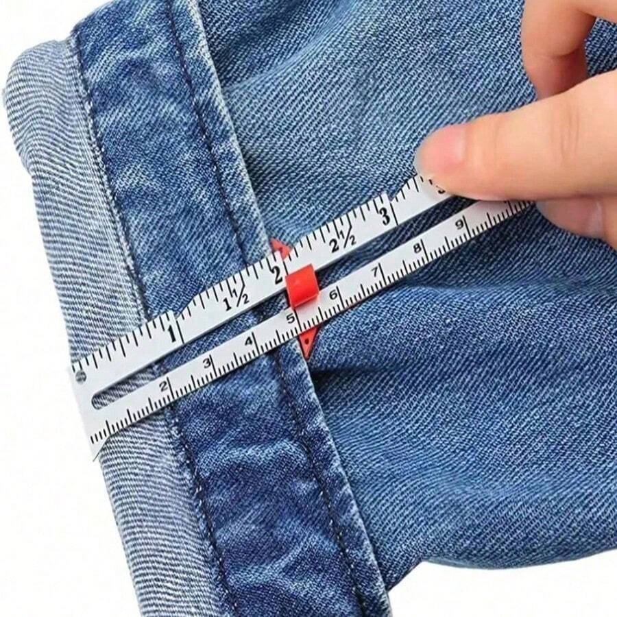 1 pieza Regla de costura de metal, regla deslizante, herramienta de medición de costura, regla deslizante de costura para patchwork y costura, accesorios de costura, suministros de costura - Multicolor - Ver 1