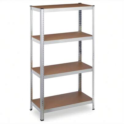 Estantería Almacenaje de 5 Niveles, Estantería Metálica, Modular, Garaje, Almacén, Trastero, Cocina, estante puede soportar mucho peso, 40 x 90 x 180 cm, Cargas Pesadas Taller 5 Estantes MDF Plata