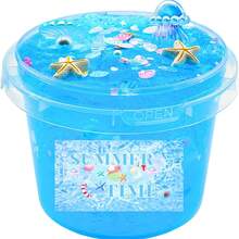 1/12件套儿童史莱姆套装，蓝色史莱姆配件，解压玩具，不粘手，适合儿童派对、生日礼物 - 彩色 - 查看 12