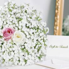 20支星空仿真花带茎 - 手工逼真仿真花束，适用于家居、户外、花园装饰，高品质抗氧化散装花束带茎，质感逼真，适用于家居、办公室装饰、插花、户外花园装饰、婚礼、生日、新娘礼物、派对装饰、DIY花束配件 - 白色 - 查看 5