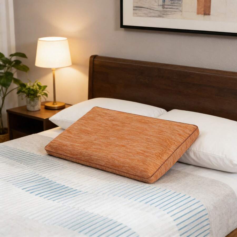 CopperGel Memory Foam Pillow With Removable Cover, Oversized Traditional - default - View 1