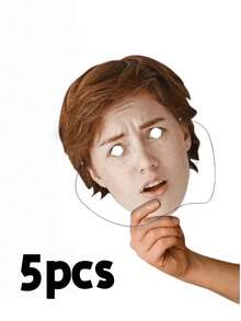 1/5/10/20个装定制照片面具扇子(带棍子) - 个性化大头纸雕派对道具,适用于开斋节、情人节装饰、生日、婚礼、单身派对、新娘送礼会、热门拍照亭派对定制面具扇子 - 彩色 - 查看 12