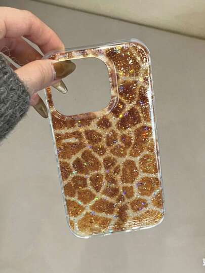 Leopard Print Painted Epoxy Resin Shockproof Phone Case Compatible With IPhone 17/17 Pro/17 Pro Max/16/15 XR/7/8/16 Pro Max/13/15 Pro Max/12 Pro Max/13 Pro Max/14 Pro Max, Galaxy S25/S25 Plus/S25 Ultra, A16/A36/A26/A56, S24